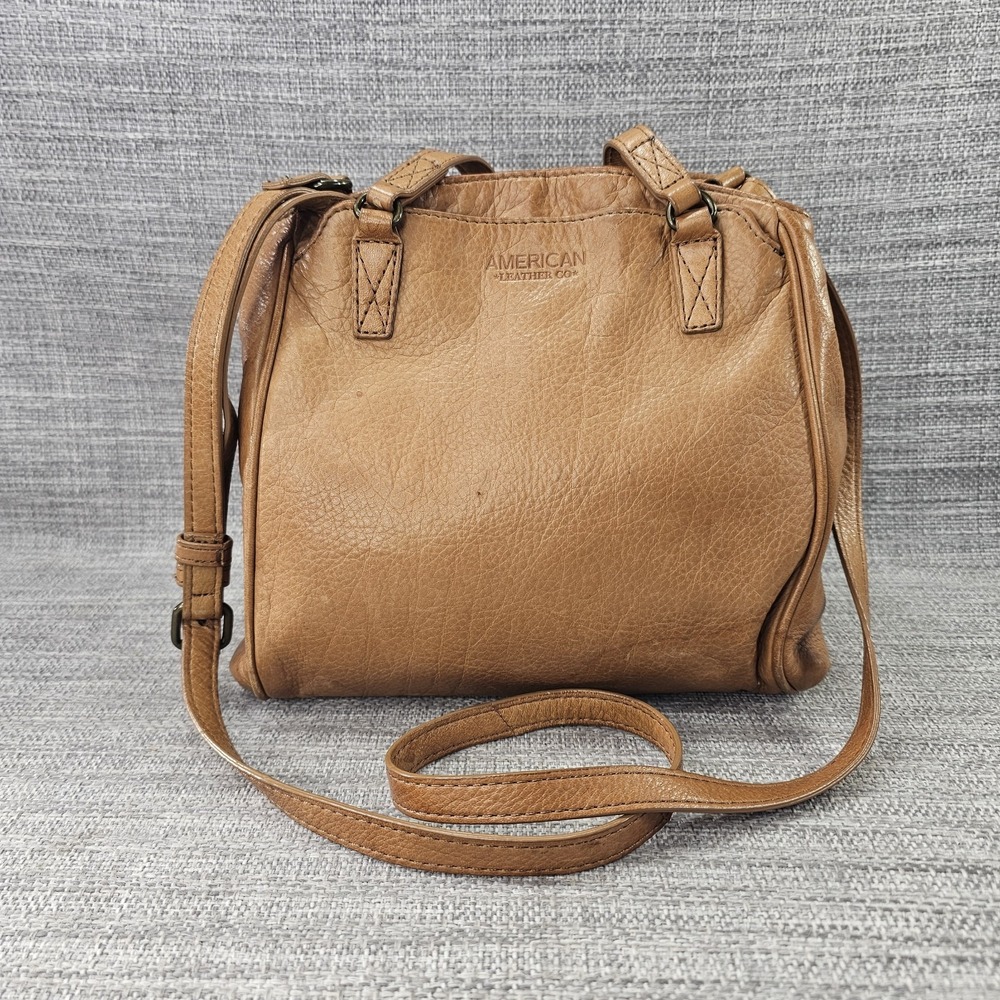 American Leather Co Natural Brown Leather Crossbody Handbag